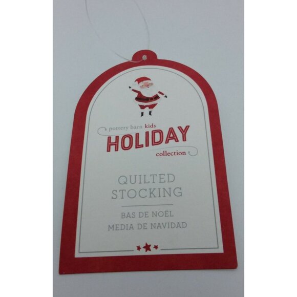 Pottery Barn Kids Stoye Jumbo Stocking Santa Gifts Holiday Quilted 31.5 Inches - Picture 6 of 11